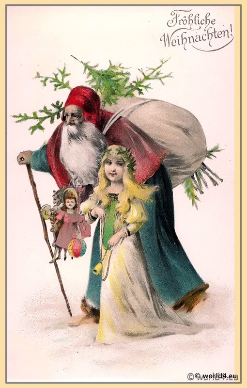 vintage_christmas_card_santa_claus_angel